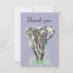 Merci Aquarelle Éléphant Faune Nature
