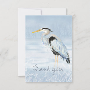 Merci Aquarelle Grand Héron Bleu Nature