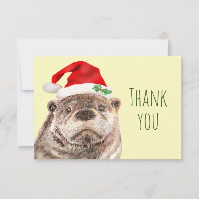 Merci Aquarelle Otter de Noël Fun Animal (Devant)