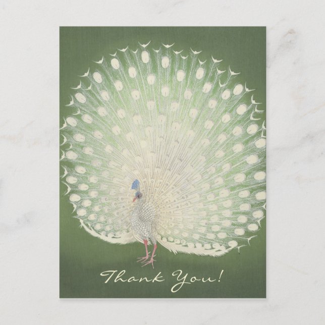 Merci | Art japonais | Carte postale Peacock (Devant)