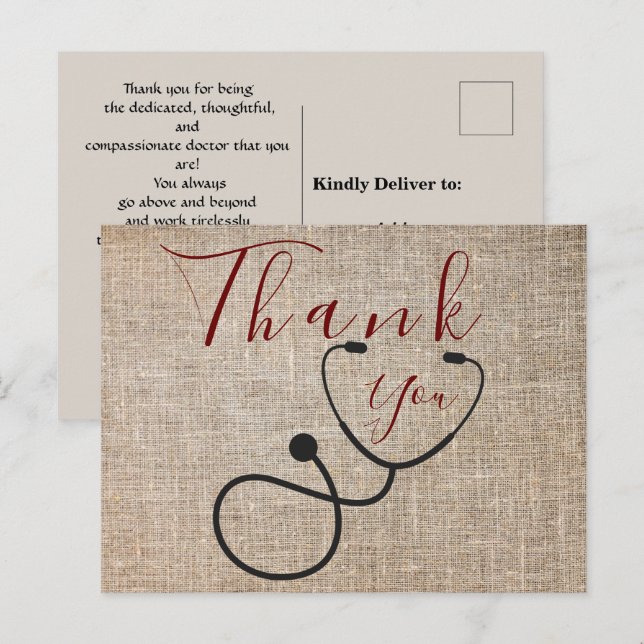 Merci au médecin Carte postale (Devant / Derrière)