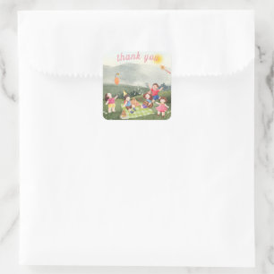 Merci autocollant pour la fête du jardin pour enfa