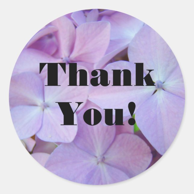 Merci ! autocollants fleurs d'Hydrangée violette (Devant)
