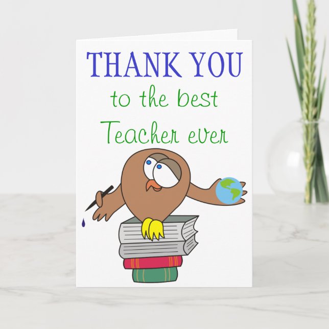 Merci aux meilleures cartes de l'enseignant (Devant)