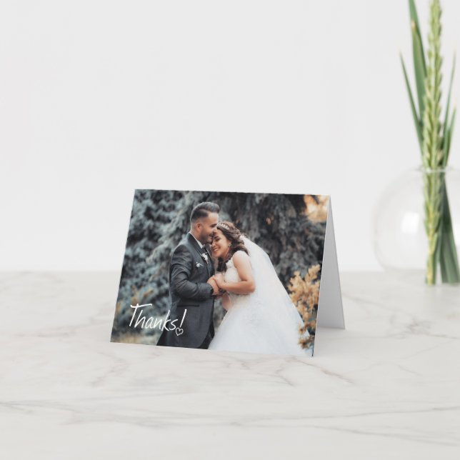 Merci avec un Merci Mariage de photos du coeur (Devant)