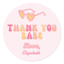 Merci Babe Coeur Lunettes de soleil Rond Sticker