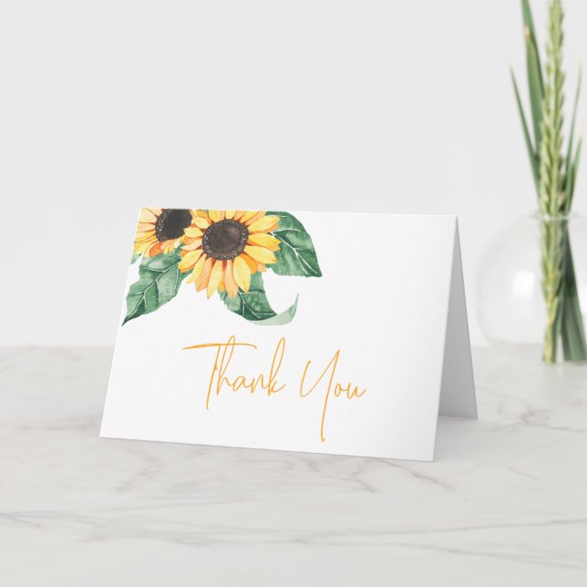 Merci Baby shower de tournesols (Devant)