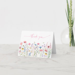Merci Baby shower Fleur sauvage de Pink Meadow