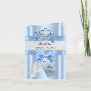 Merci Baby shower Garçon Bleu Petit Prince 3a