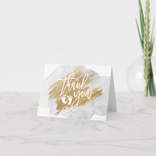 Merci Baby shower gris or Aquarelle neutre