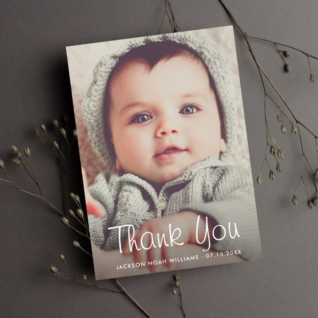 Merci Baby shower personnalisé Photo personnalisée (Créateur téléchargé)