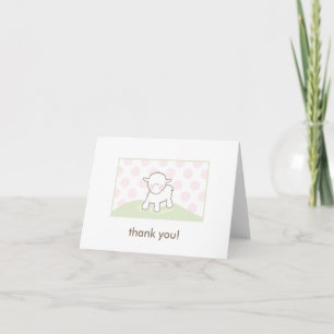 Merci baby shower - Rose et Vert