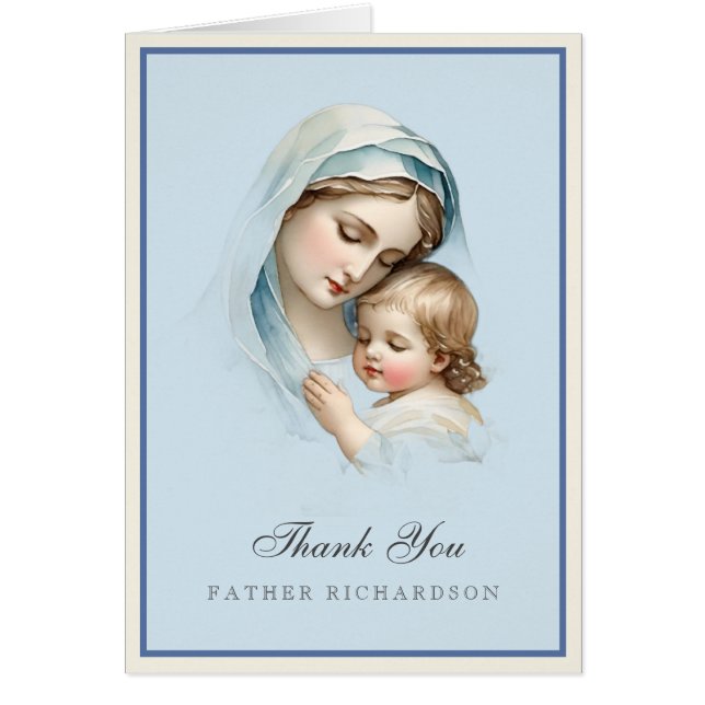 Merci baptismal bébé pour prêtre (Devant)