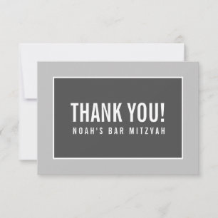 MERCI BAR MITZVAH gris géométrique moderne