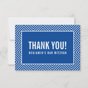Merci BAR MITZVAH moderne géométrique bleu royal m