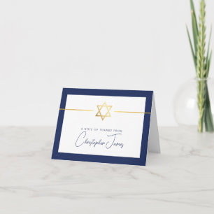 MERCI bar mitzvah or moderne étoile juive marine