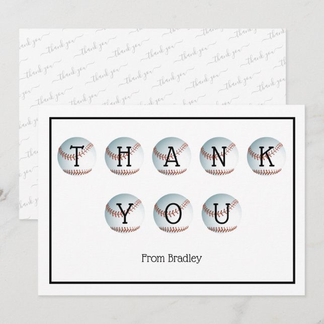 Merci Baseball personnalisé (Devant / Derrière)