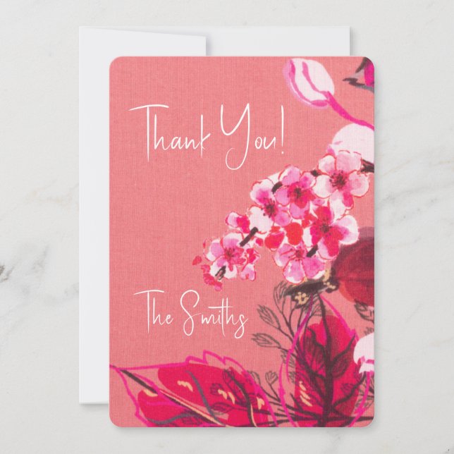Merci Beau rose cerisier fleuri Art Floral (Devant)