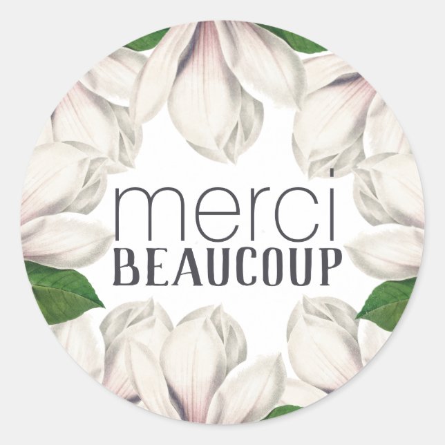 Merci Beaucoup Danke, Floral Magnolia Sticker (Vorderseite)