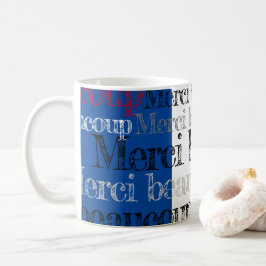 Merci beaucoup/danken Ihnen soviel Franzosen Kaffeetasse