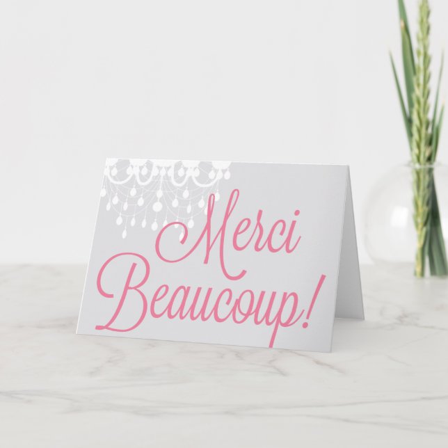 Merci Beaucoup! Der Gruß/danken Ihnen zu kardieren Dankeskarte (Vorderseite)