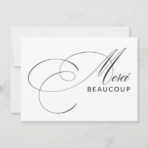 Merci Beaucoup Elegant Calligraphy Vielen Dank Dankeskarte