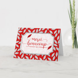 Merci Beaucoup Französisch Vielen Dank Red Botanic Dankeskarte