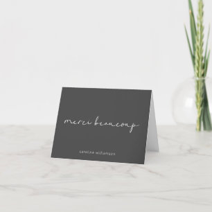 Merci Beaucoup in Black Minimalist Personalized  
