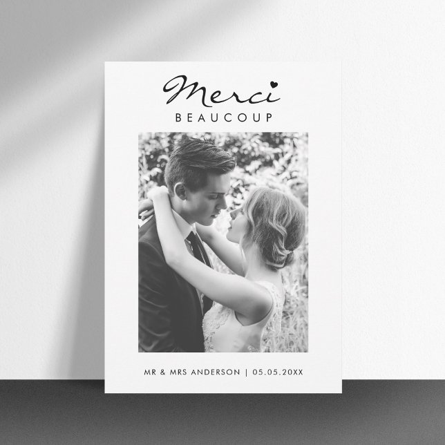 Merci Beaucoup Mariage photo noir et blanc (Créateur téléchargé)