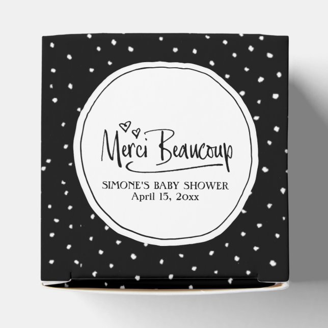 "Merci Beaucoup" Paris Personalisiert Baby Dusche Geschenkschachtel (Oben)