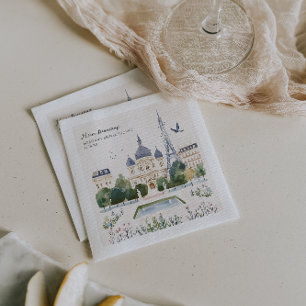 Merci Beaucoup Pariser Aquarellgarten Serviette