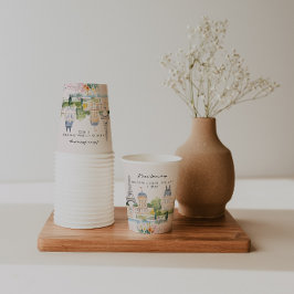 Merci Beaucoup | Parisian Watercolor Garden Pappbecher