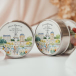 Merci Beaucoup | Parisian Watercolor Garden Runder Aufkleber<br><div class="desc">Say “merci” in true Parisian style with this elegant watercolor design. Featuring hand-painted French architecture, blooming florals, and the soft romance of a morning stroll through Paris, it’s the perfect finishing touch for favors, envelopes, or packaging. Timeless and versatile, this design pairs beautifully with other pieces from the Parisian Café...</div>