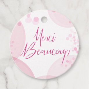 Merci Beaucoup Pink und White Bokeh Vielen Dank Geschenkanhänger