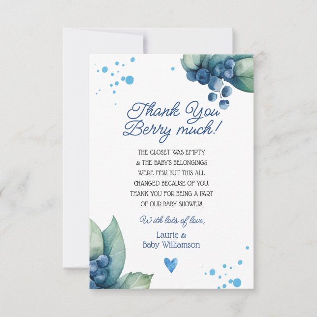 Merci Berry Carte de remerciements (Devant)