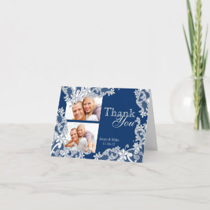 Merci bleu de photo de dentelle vintage de style