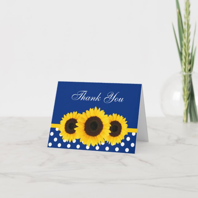 Merci bleu et blanc de tournesol de polka de point (Devant)