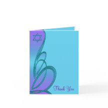 Merci bleu pourpre et turquoise de bat mitzvah