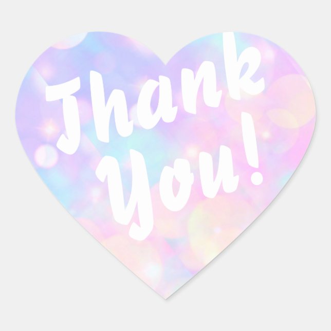 Merci! Bulles sur Sticker Coeur Rose (Devant)