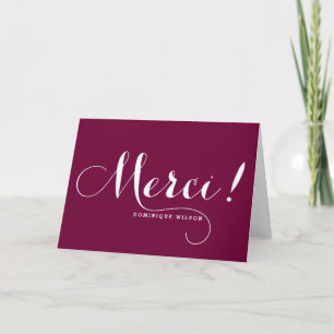 Merci   Calligraphie Fantaisiste Carte de Remercie