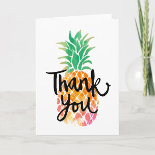 merci calligraphie sur l'ananas aquarelle