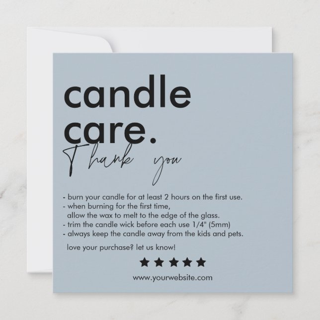 Merci Candle Care Carte de visite moderne (Devant)