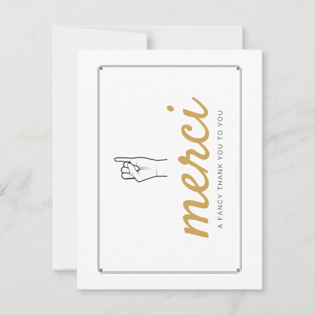 Merci Card - Französisch Danke Karte (Vorderseite)