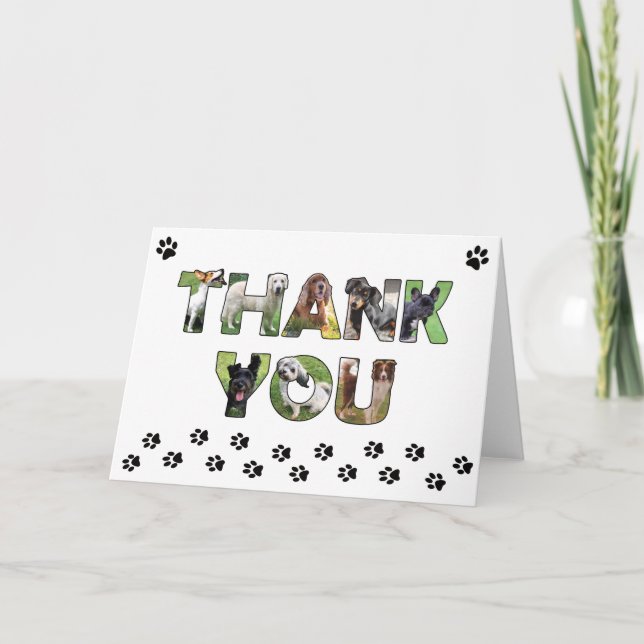 Merci carte de chien - peinture à l'huile mot art  (Devant)