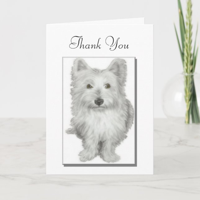 Merci, carte de chien westie mignonne (Devant)