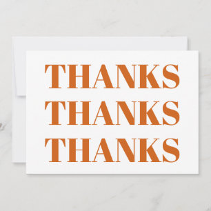 Merci, Carte de remerciement orange blanc pour Tha