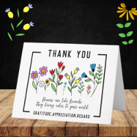Merci. Carte de remerciements de citation de fleur
