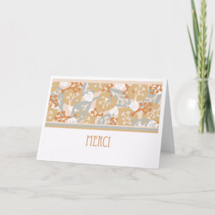 Merci, Carte de remerciements en français, Style A