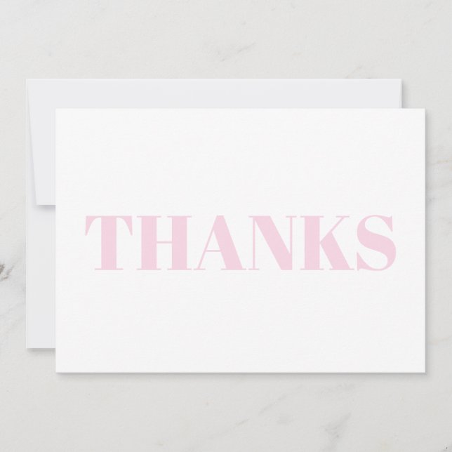 Merci carte de typographie moderne rose clair (Devant)
