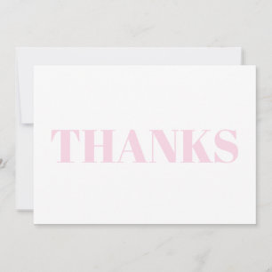 Merci carte de typographie moderne rose clair